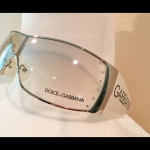 Faux Dolce & Gabbana sunglasses white silver large frames